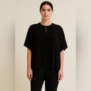 Elegant Black Women's Silk Blouse